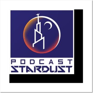 Podcast Stardust Blue with Multi-Pixel Logo Posters and Art